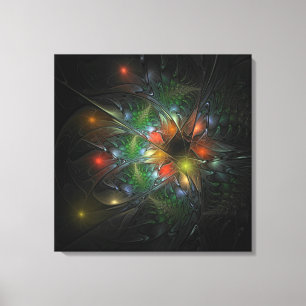 Soft and tenderness fractal fantasy flowers canvas print