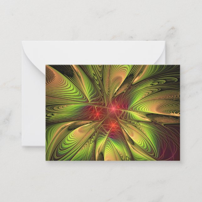 Soft and tenderness fractal fantasy flowers  card (Front)
