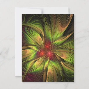 Soft and tenderness fractal fantasy flowers card