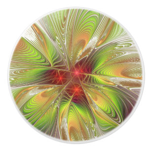 Soft and tenderness fractal fantasy flowers ceramic knob