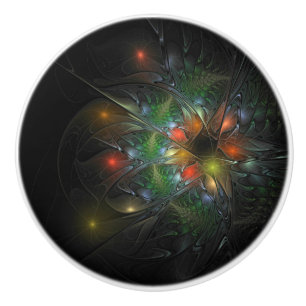 Soft and tenderness fractal fantasy flowers ceramic knob
