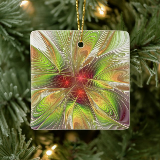 Soft and tenderness fractal fantasy flowers ceramic ornament (Tree)