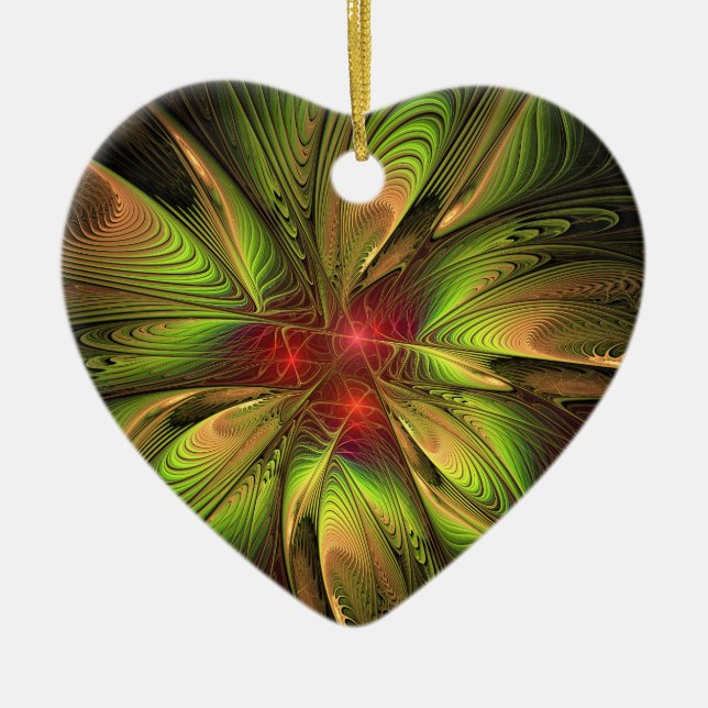 Soft and tenderness fractal fantasy flowers ceramic tree decoration (Front)