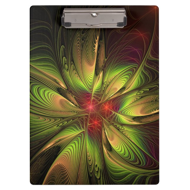 Soft and tenderness fractal fantasy flowers clipboard (Front)