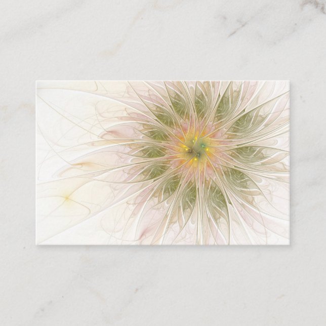 Soft and tenderness fractal fantasy flowers discount card (Front)