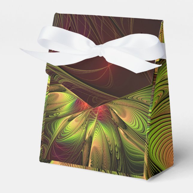 Soft and tenderness fractal fantasy flowers favour box (Front Side)