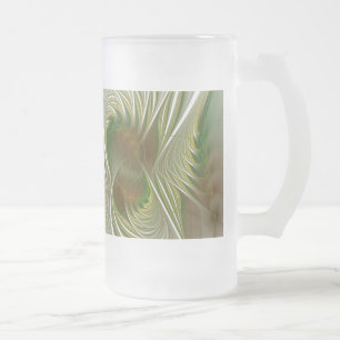 Soft and tenderness fractal fantasy flowers frosted glass beer mug