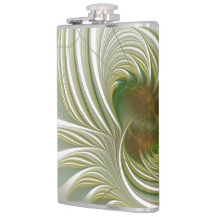 Soft and tenderness fractal fantasy flowers hip flask