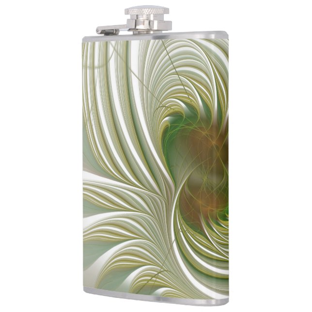 Soft and tenderness fractal fantasy flowers hip flask (Left)