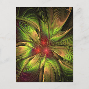 Soft and tenderness fractal fantasy flowers holiday postcard