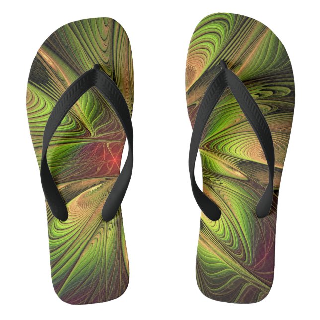 Soft and tenderness fractal fantasy flowers jandals (Footbed)