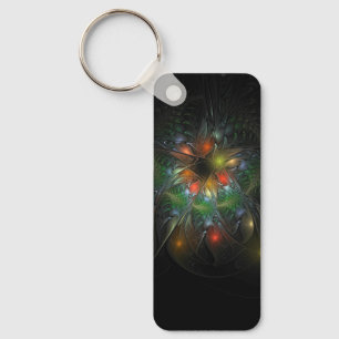Soft and tenderness fractal fantasy flowers key ring