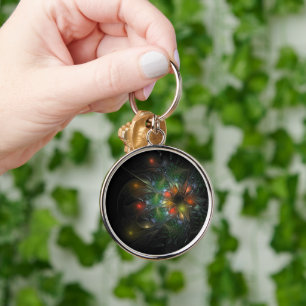 Soft and tenderness fractal fantasy flowers key ring