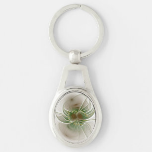 Soft and tenderness fractal fantasy flowers key ring