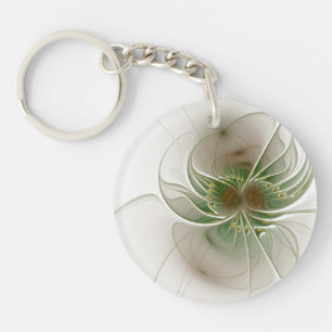 Soft and tenderness fractal fantasy flowers key ring
