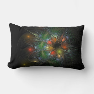 Soft and tenderness fractal fantasy flowers lumbar cushion