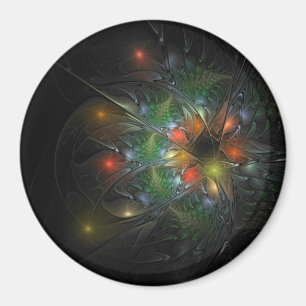 Soft and tenderness fractal fantasy flowers magnet