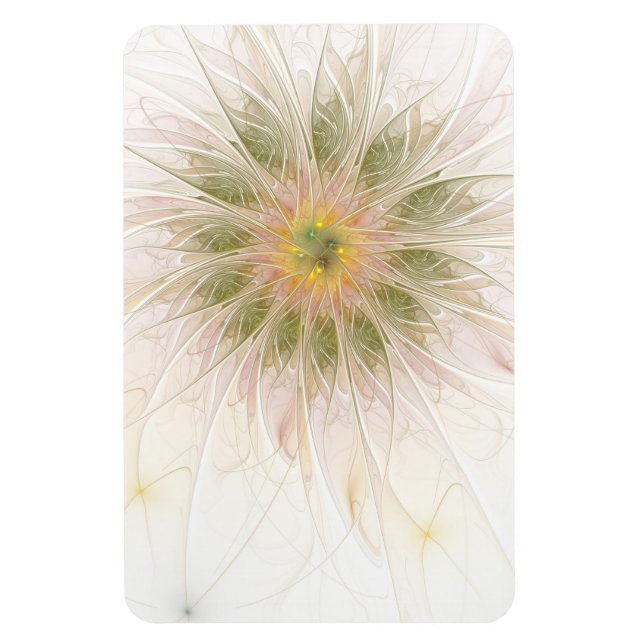 Soft and tenderness fractal fantasy flowers magnet (Vertical)