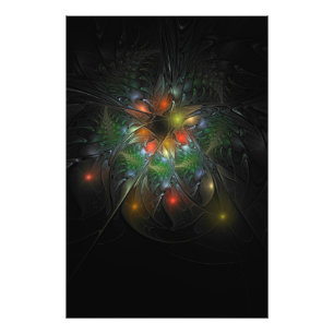 Soft and tenderness fractal fantasy flowers metal photo print