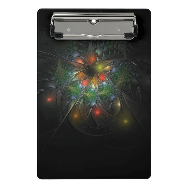 Soft and tenderness fractal fantasy flowers  mini clipboard (Front)
