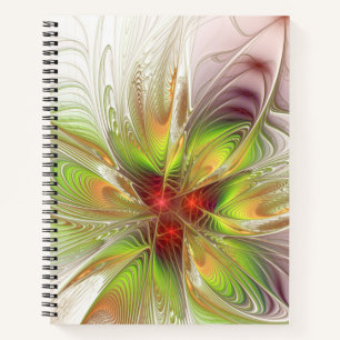 Soft and tenderness fractal fantasy flowers notebook
