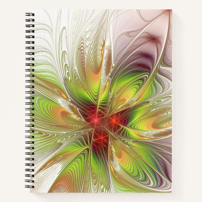 Soft and tenderness fractal fantasy flowers notebook (Front)