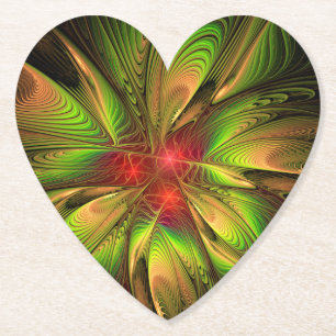 Soft and tenderness fractal fantasy flowers paper coaster