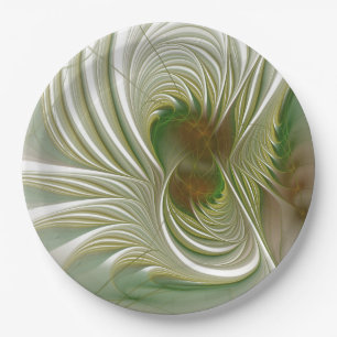 Soft and tenderness fractal fantasy flowers paper plate
