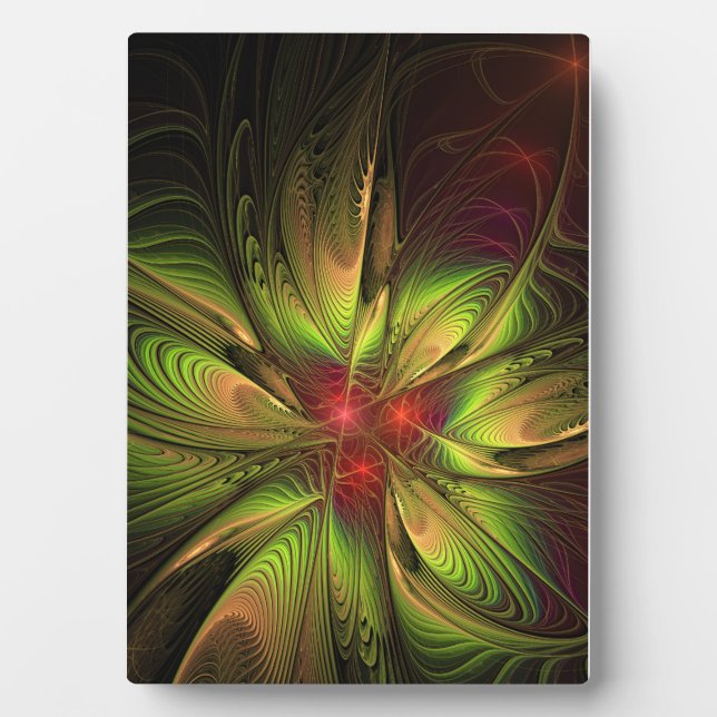 Soft and tenderness fractal fantasy flowers plaque (Front)