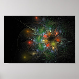 Soft and tenderness fractal fantasy flowers poster