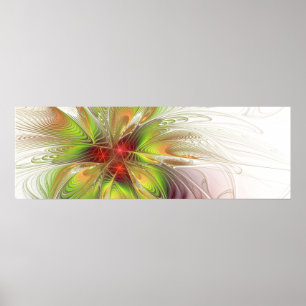 Soft and tenderness fractal fantasy flowers poster