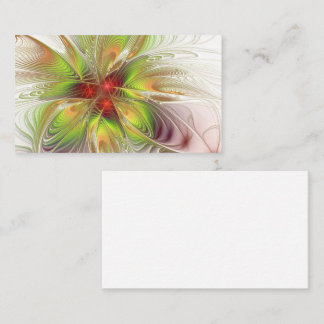 Soft and tenderness fractal fantasy flowers referral card