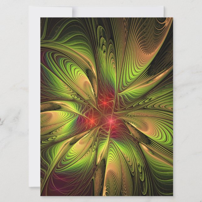 Soft and tenderness fractal fantasy flowers save the date (Front)