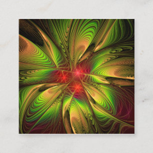 Soft and tenderness fractal fantasy flowers square business card