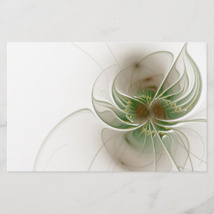 Soft and tenderness fractal fantasy flowers stationery