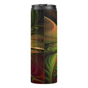Soft and tenderness fractal fantasy flowers thermal tumbler