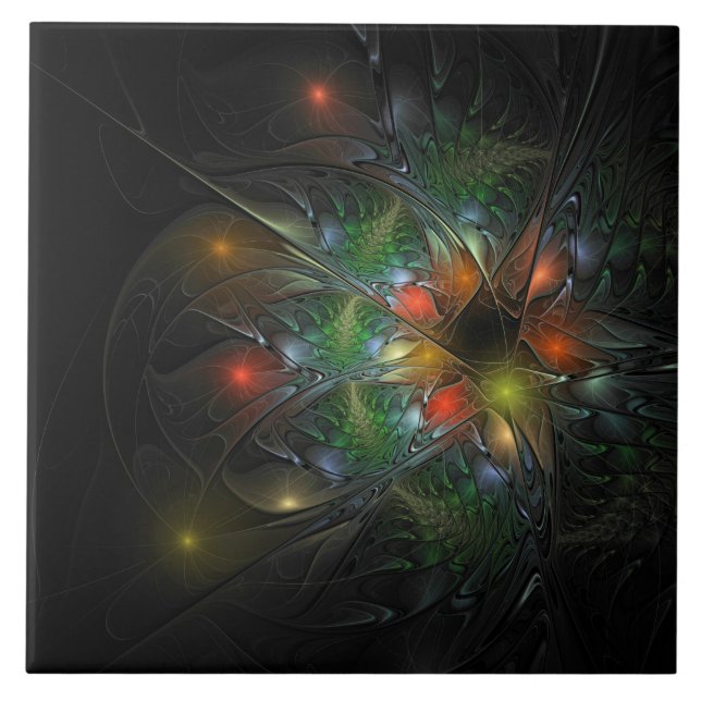 Soft and tenderness fractal fantasy flowers  tile (Front)