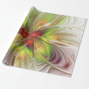 Soft and tenderness fractal fantasy flowers wrapping paper