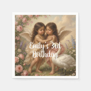 soft angel cherub girls’ birthday    paper napkins