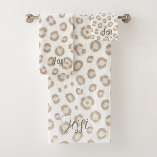 Soft Animal Luxe Pattern | Elegant Animal Print  Bath Towel Set (Insitu)