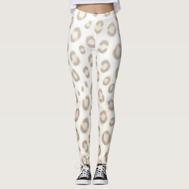 Soft Animal Luxe Pattern | Elegant Animal Print  Leggings (Front)