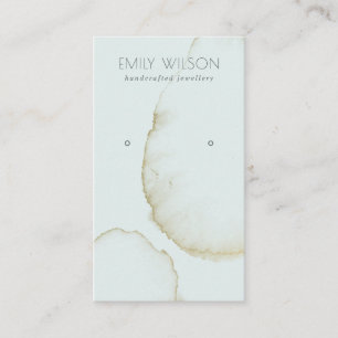 SOFT AQUA BLUE GOLD ABSTRACT EARRING DISPLAY LOGO BUSINESS CARD