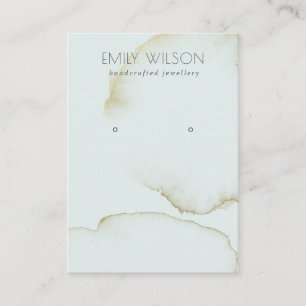 SOFT AQUA BLUE GOLD ABSTRACT EARRING DISPLAY LOGO BUSINESS CARD