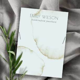 SOFT AQUA BLUE GOLD ABSTRACT NECKLACE DISPLAY LOGO BUSINESS CARD