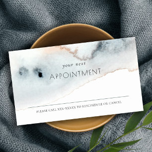 Soft Aqua Blue Gold Watercolor Beachy Appointment  Business Card