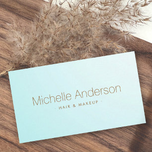 Soft aqua blue modern minimal satin gradient business card