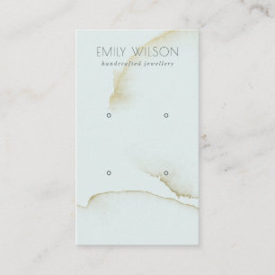 SOFT AQUA GOLD ABSTRACT 2 EARRING DISPLAY LOGO BUSINESS CARD