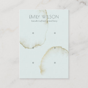 SOFT AQUA GOLD ABSTRACT 3 EARRING DISPLAY LOGO BUSINESS CARD