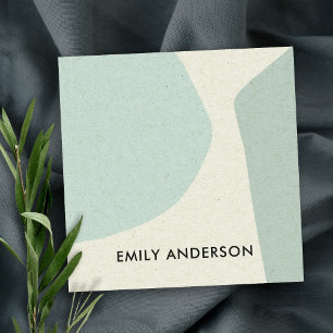 SOFT AQUA SKY BLUE MODERN RUSTIC ABSTRACT ARTISTIC SQUARE BUSINESS CARD