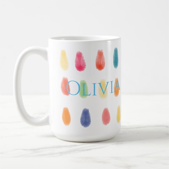 Soft ArtyDrops Original Contemporary Colour Patter Coffee Mug (Left)